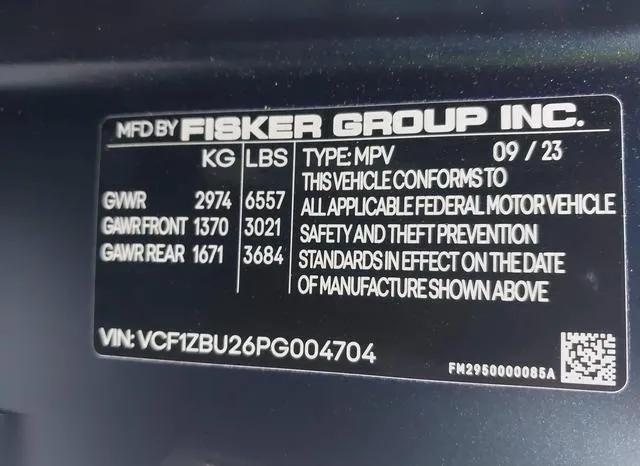 VCF1ZBU26PG004704 2023 2023 Fisker Ocean- One 9