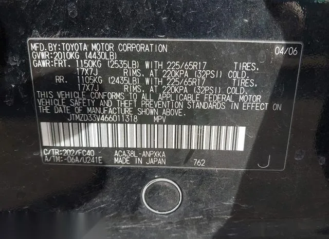 JTMZD33V466011318 2006 2006 Toyota RAV4 9