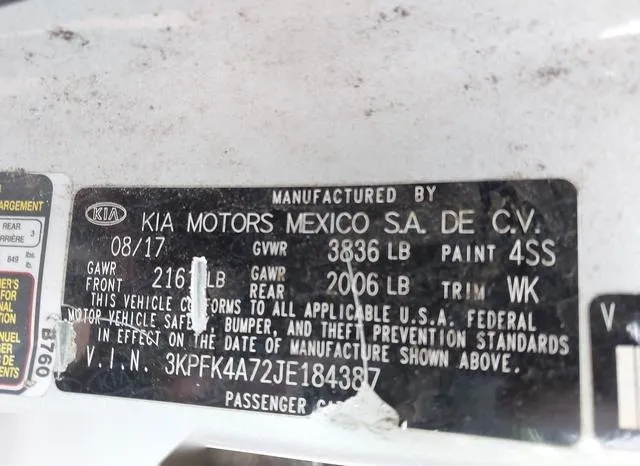 3KPFK4A72JE184387 2018 2018 KIA Forte- LX 9