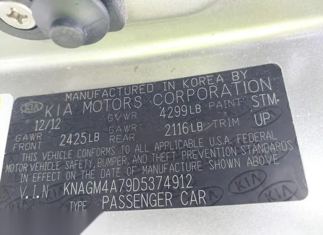 KNAGM4A79D5374912 2013 2013 KIA Optima- LX 9