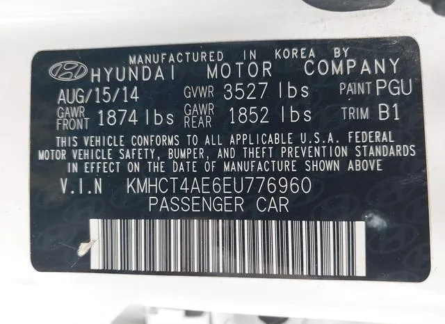 KMHCT4AE6EU776960 2014 2014 Hyundai Accent- Gls 9