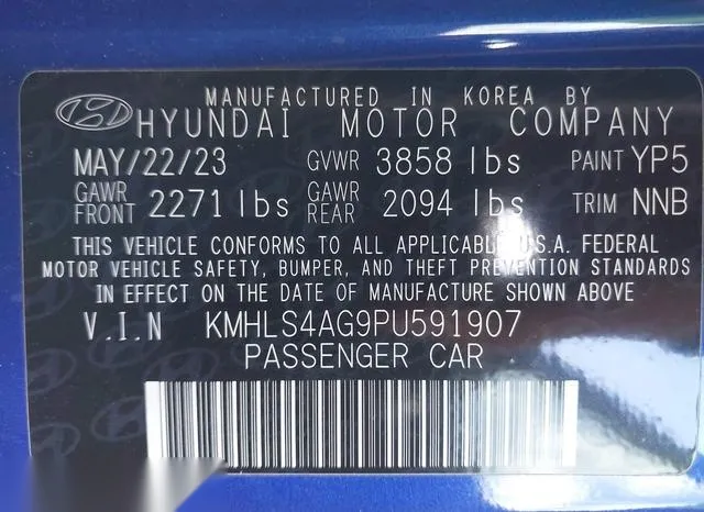 KMHLS4AG9PU591907 2023 2023 Hyundai Elantra- Sel 9