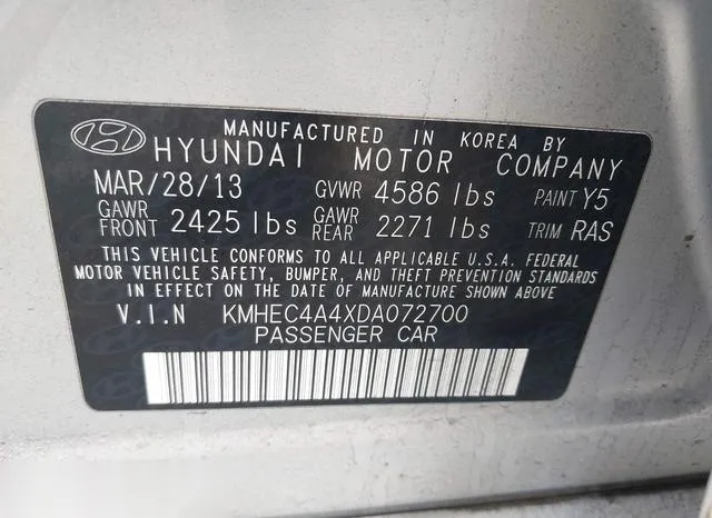 KMHEC4A4XDA072700 2013 2013 Hyundai Sonata- Hybrid Limited 9