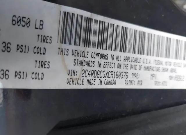 2C4RDGCGXCR160376 2012 2012 Dodge Grand Caravan- Sxt 9