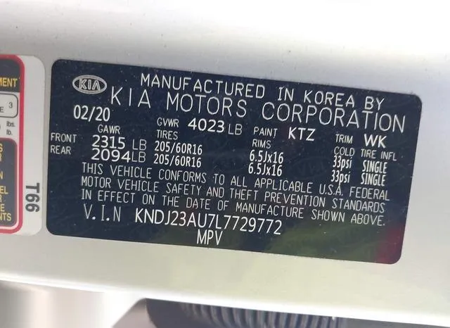 KNDJ23AU7L7729772 2020 2020 KIA Soul- LX 9