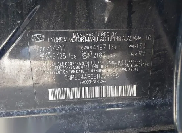 5NPEC4AB6BH226585 2011 2011 Hyundai Sonata- Limited 2-0T 9