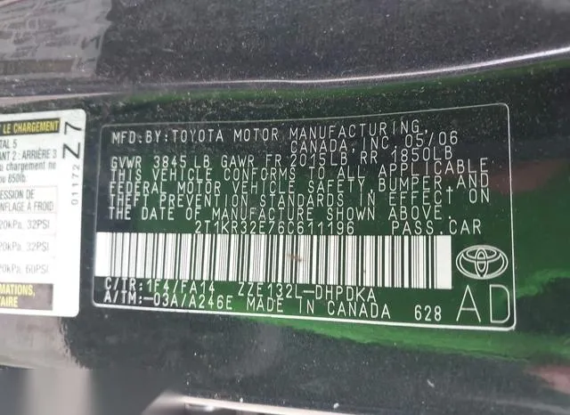 2T1KR32E76C611196 2006 2006 Toyota Matrix 9