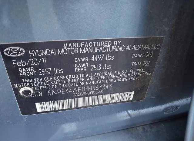 5NPE34AF1HH564343 2017 2017 Hyundai Sonata- Limited 9