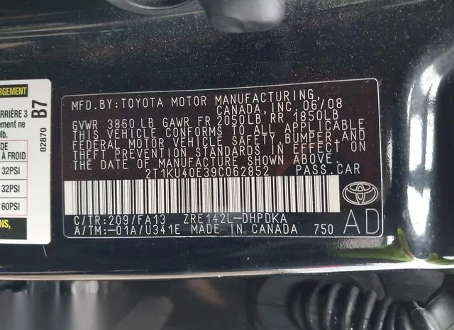 2T1KU40E39C062852 2009 2009 Toyota Matrix 9