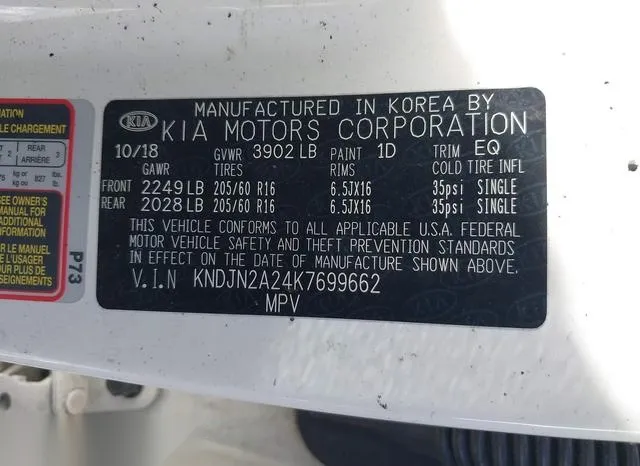 KNDJN2A24K7699662 2019 2019 KIA Soul 9