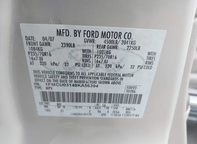 1FMCU03148KA56394 2008 2008 Ford Escape- Xlt 9