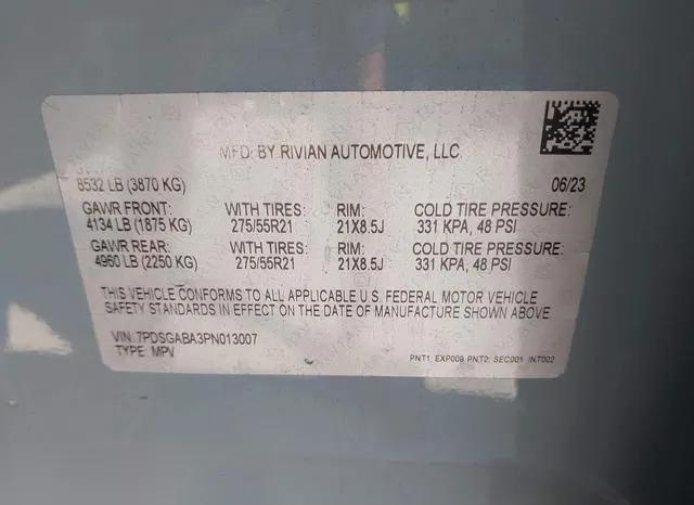 7PDSGABA3PN013007 2023 2023 Rivian R1S- Adventure 9