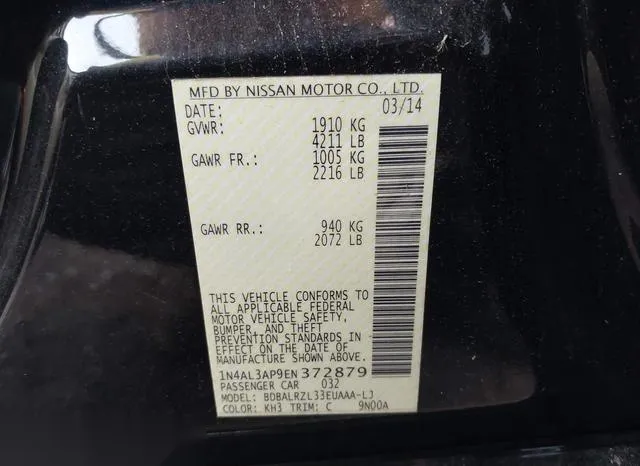 1N4AL3AP9EN372879 2014 2014 Nissan Altima- 2-5 S 9