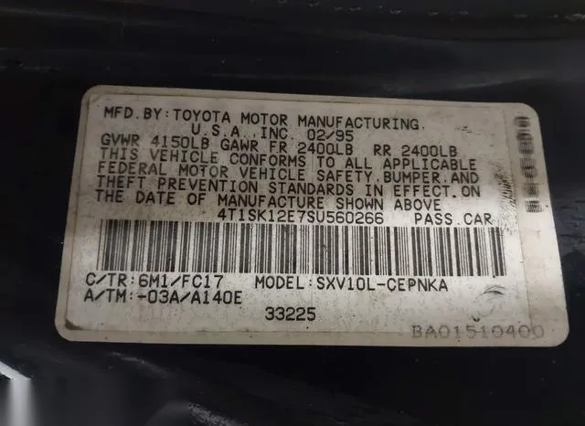 4T1SK12E7SU560266 1995 1995 Toyota Camry- LE 9