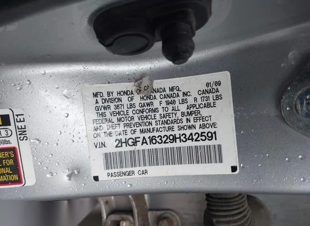 2HGFA16329H342591 2009 2009 Honda Civic- VP 9