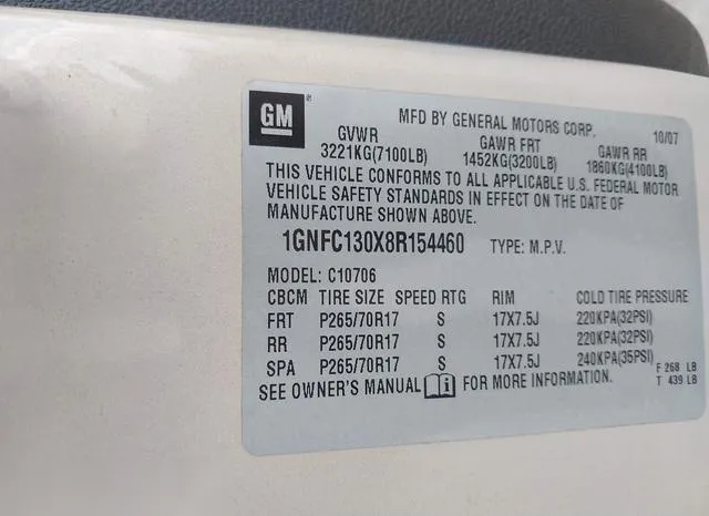 1GNFC130X8R154460 2008 2008 Chevrolet Tahoe- LT 9