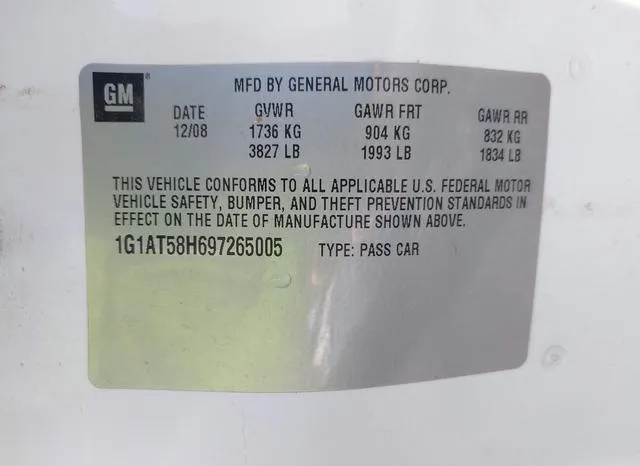 1G1AT58H697265005 2009 2009 Chevrolet Cobalt- LT 9