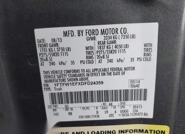 1FTFW1EFXDFD24359 2013 2013 Ford F-150- FX4 9