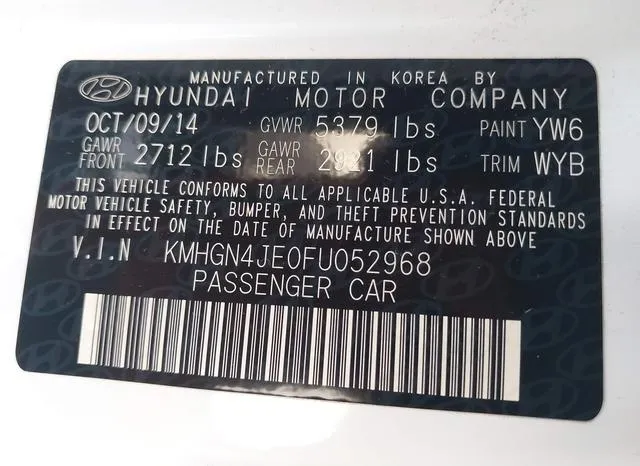 KMHGN4JE0FU052968 2015 2015 Hyundai Genesis- 3-8 9