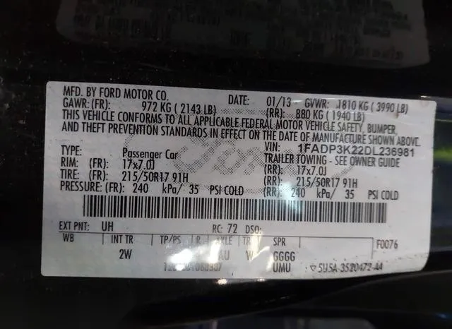 1FADP3K22DL236981 2013 2013 Ford Focus- SE 9