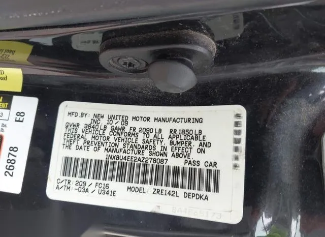 1NXBU4EE2AZ278087 2010 2010 Toyota Corolla- S/Le/Xle 9