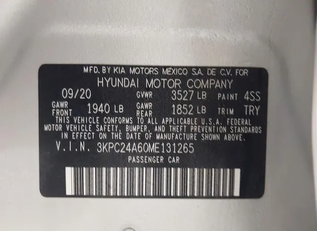 3KPC24A60ME131265 2021 2021 Hyundai Accent- SE 9