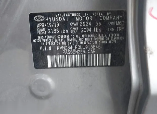 KMHD84LF0LU915845 2020 2020 Hyundai Elantra- Sel 9