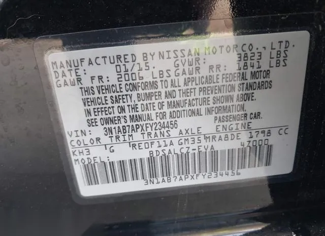 3N1AB7APXFY234456 2015 2015 Nissan Sentra- S 9