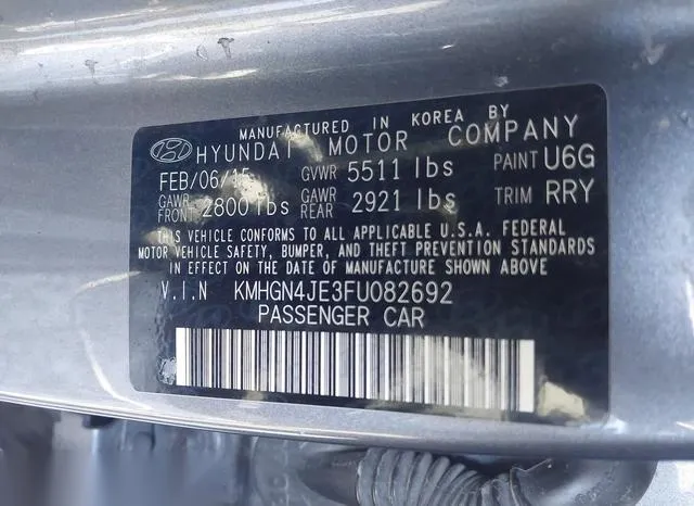 KMHGN4JE3FU082692 2015 2015 Hyundai Genesis- 3-8 9