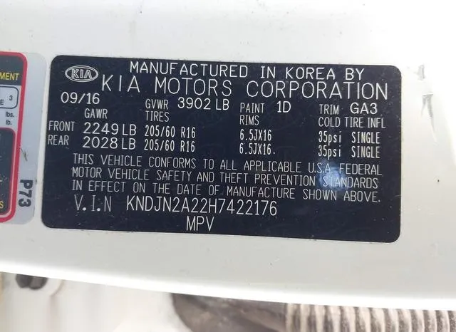 KNDJN2A22H7422176 2017 2017 KIA Soul 9