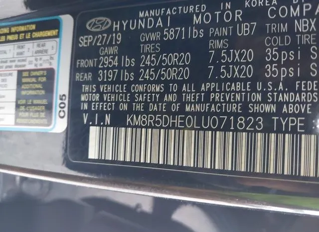 KM8R5DHE0LU071823 2020 2020 Hyundai Palisade- Limited 9