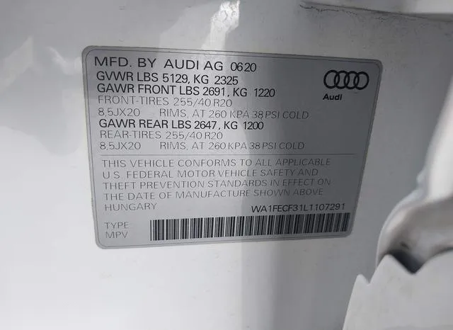 WA1FECF31L1107291 2020 2020 Audi Q3- Prestige 45 Tfsi S Lin 9