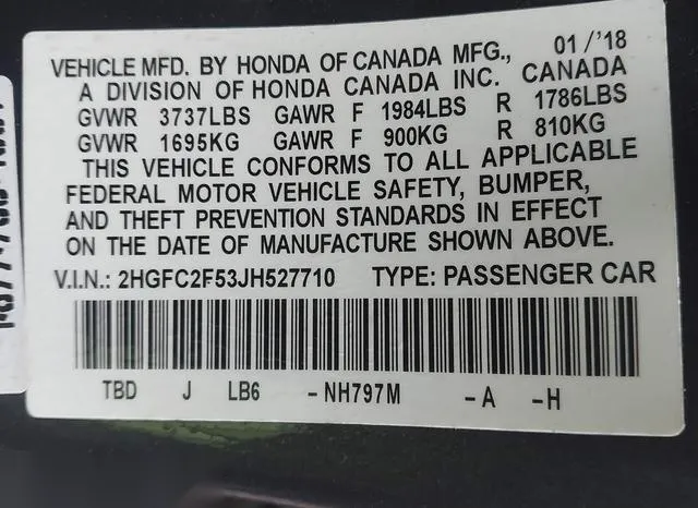 2HGFC2F53JH527710 2018 2018 Honda Civic- LX 9