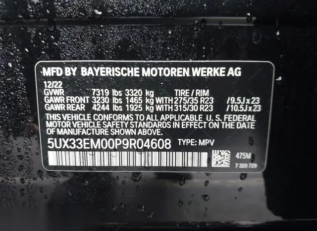 5UX33EM00P9R04608 2023 2023 BMW X7- M60I 9