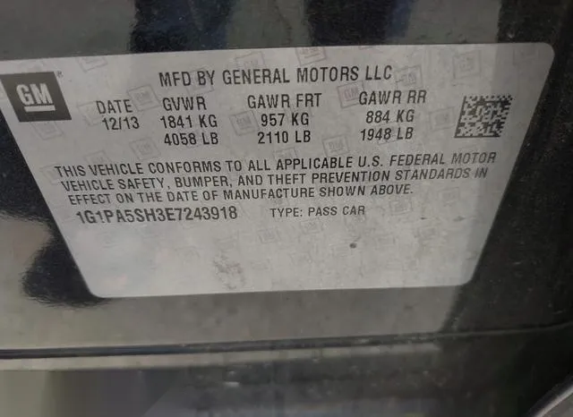 1G1PA5SH3E7243918 2014 2014 Chevrolet Cruze- Ls Auto 9