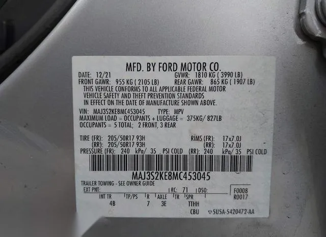 MAJ3S2KE8MC453045 2021 2021 Ford Ecosport- Titanium 9