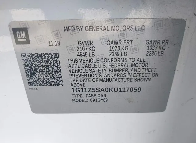 1G11Z5SA0KU117059 2019 2019 Chevrolet Impala- LT 9