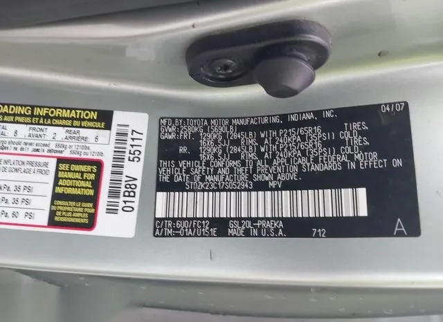 5TDZK23C17S052943 2007 2007 Toyota Sienna- LE 9