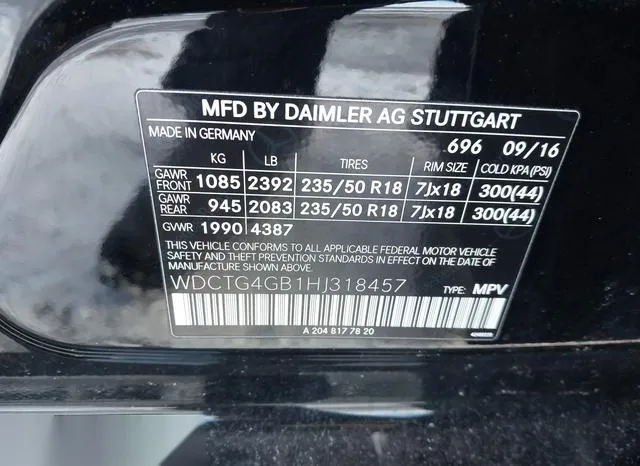 WDCTG4GB1HJ318457 2017 2017 Mercedes-Benz GLA 250- 4Matic 9