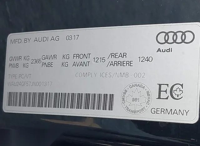 WAU24GF57JN001317 2018 2018 Audi S5- 3-0T Premium Plus 9