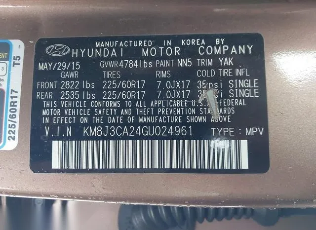 KM8J3CA24GU024961 2016 2016 Hyundai Tucson- Eco 9