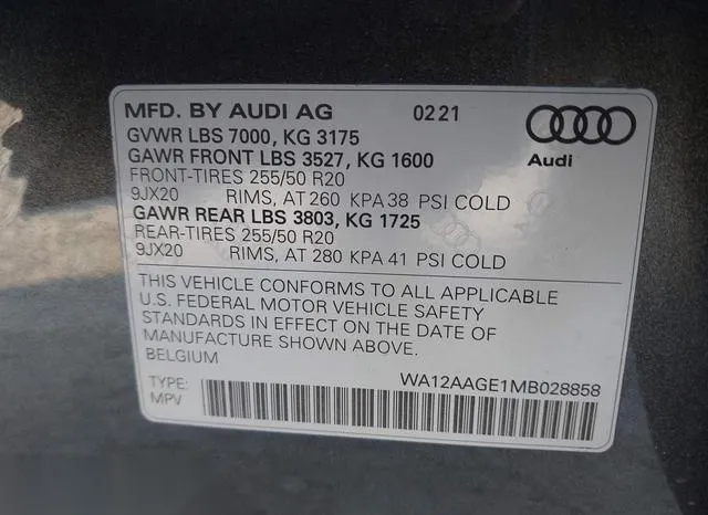 WA12AAGE1MB028858 2021 2021 Audi E-Tron- Sportback Premium 9