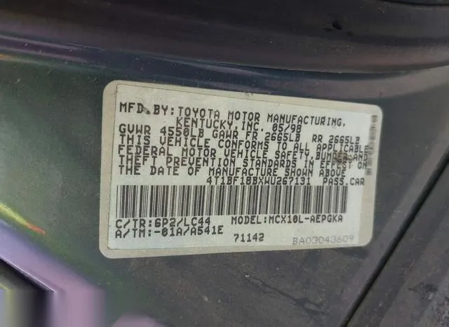 4T1BF18BXWU267131 1998 1998 Toyota Avalon- Xl/Xls 9