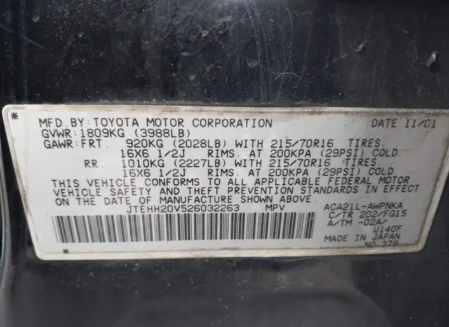 JTEHH20V526032263 2002 2002 Toyota RAV4 9