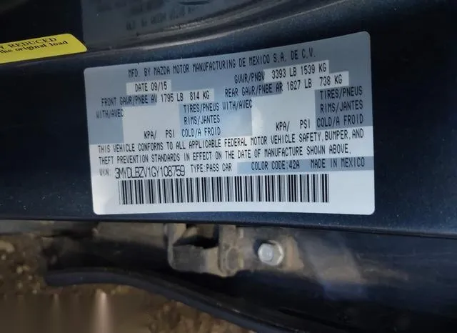 3MYDLBZV1GY108759 2016 2016 Scion IA 9