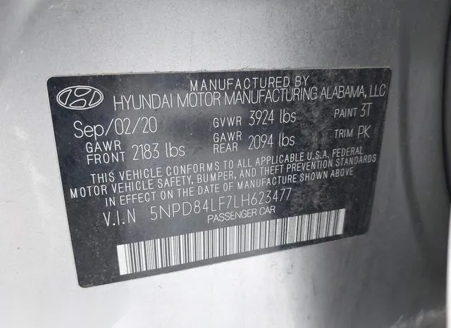 5NPD84LF7LH623477 2020 2020 Hyundai Elantra- Sel/Value/Limited 9