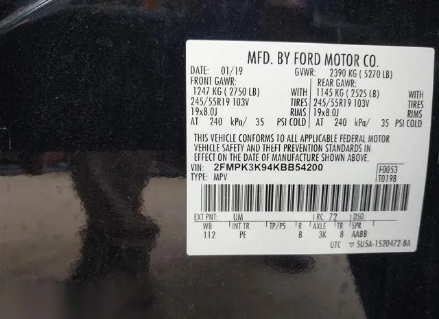 2FMPK3K94KBB54200 2019 2019 Ford Edge- Titanium 9