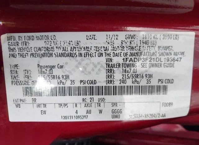 1FADP3F21DL193647 2013 2013 Ford Focus- SE 9