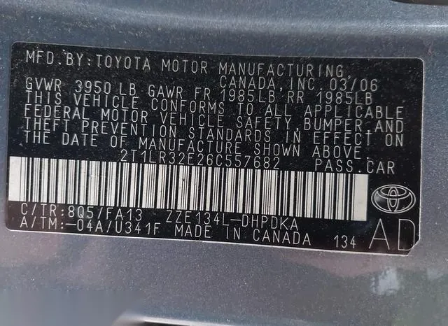 2T1LR32E26C557682 2006 2006 Toyota Matrix 9