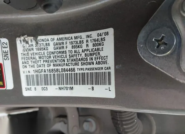 1HGFA16858L084466 2008 2008 Honda Civic- EX 9